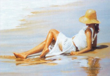 ビーチの女の子 Oil Paintings